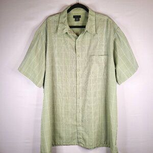 J. Ferrar Short Sleeve Button Down Shirt 2XLT  Green
